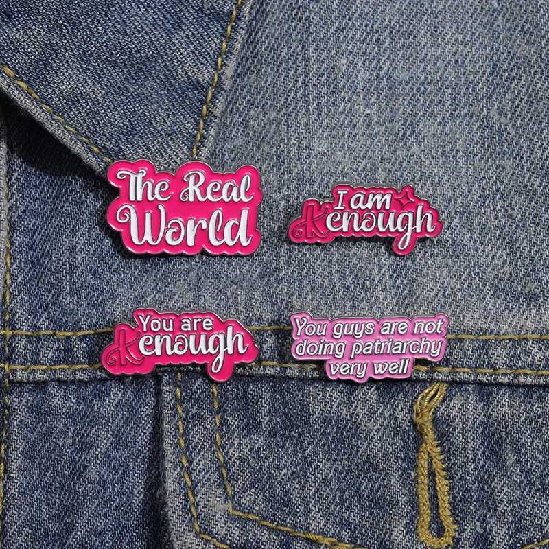 Pink Series Metal Brooch Leopard Butterfly Boxing Gloves Roller Skate Tongue Cherry Book I Am Enough Girl Badge Punk Pin JewelryX240914