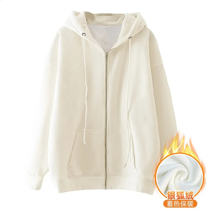 NXXTRESS Loose Fleece Hoodies Casual Solid Zip Up Hooded Sweatshirt Harajuku Korean Loose Couple Hoodie Jacket Coat Streetwear 240911