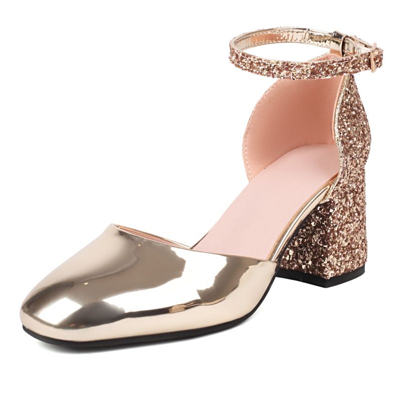 2025 new High Women Heels D'Orsay Patent Gold Sier Heeled Party Wedding Bridal Shoes Female Dress Pumps Large Size 48 f2a4