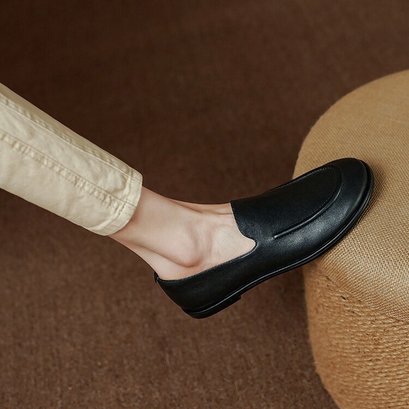 NEW Autumn Women Loafers Genuine Leather Shoes for Women Round Toe Low Heel Women Pumps Retro Soft Shoes Women сапоги женские