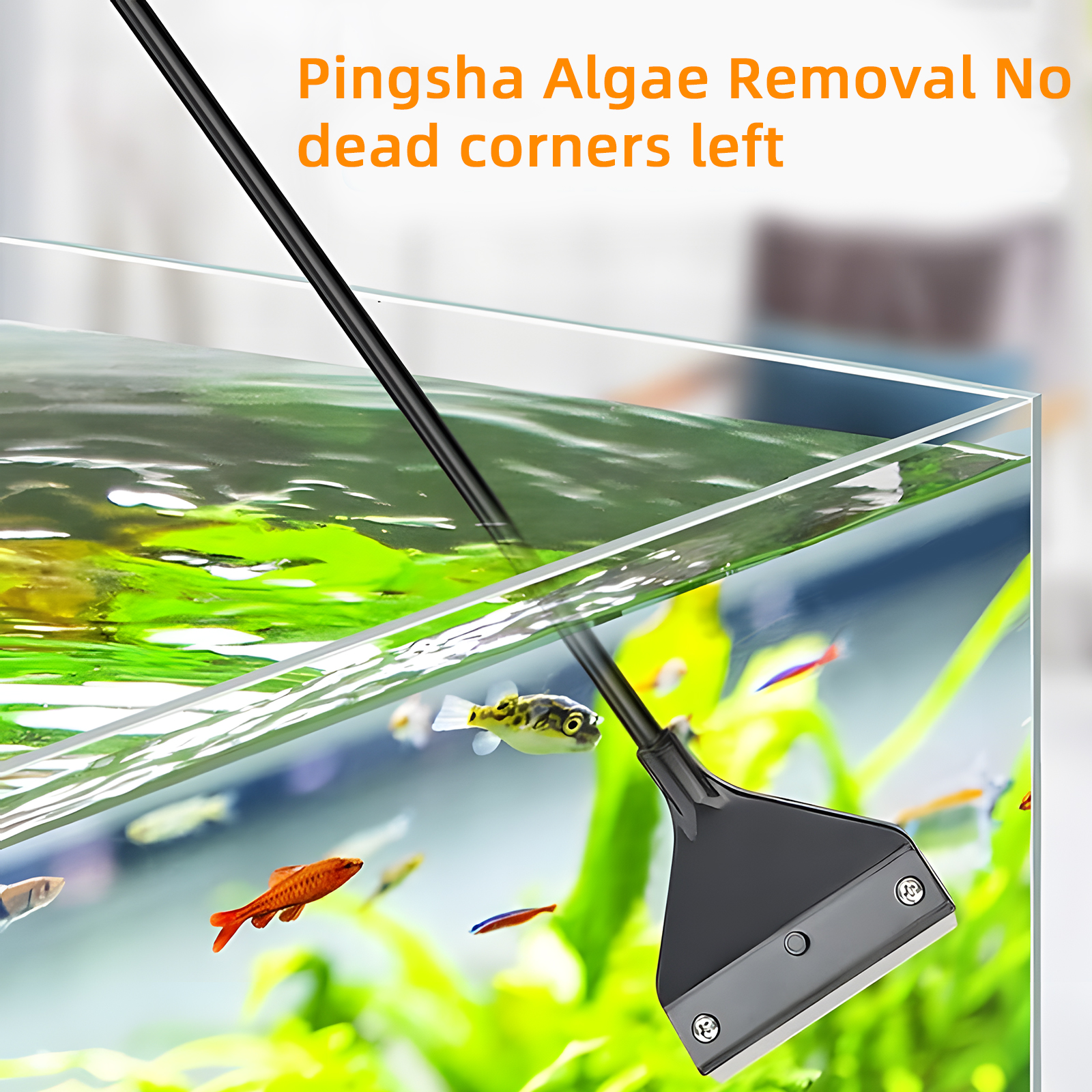 Algae Scraper for Glass Aquariums, Fish Tank Cleaner, Aquarium Algae Scrapers with 10 Stainless Steel Blades.