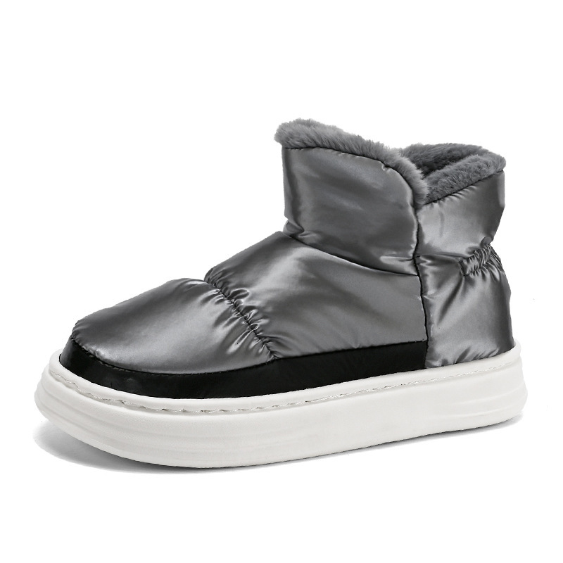 High top couple's warm bread with a poop like feel in winter and plush cotton shoes for casual outdoor wear, snow boots