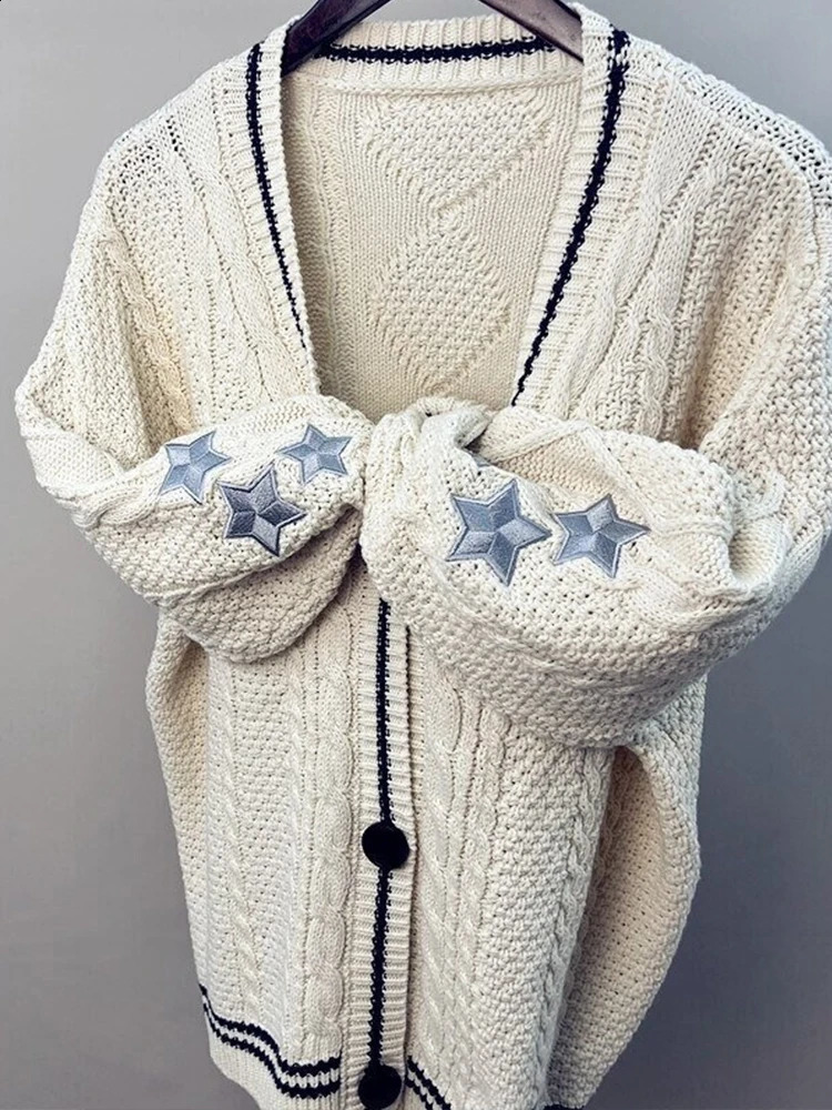 European American Autumn Winter Solid Color Long Sleeved Cardigan Women Knitted Single Breasted Sweater Jacket 240904