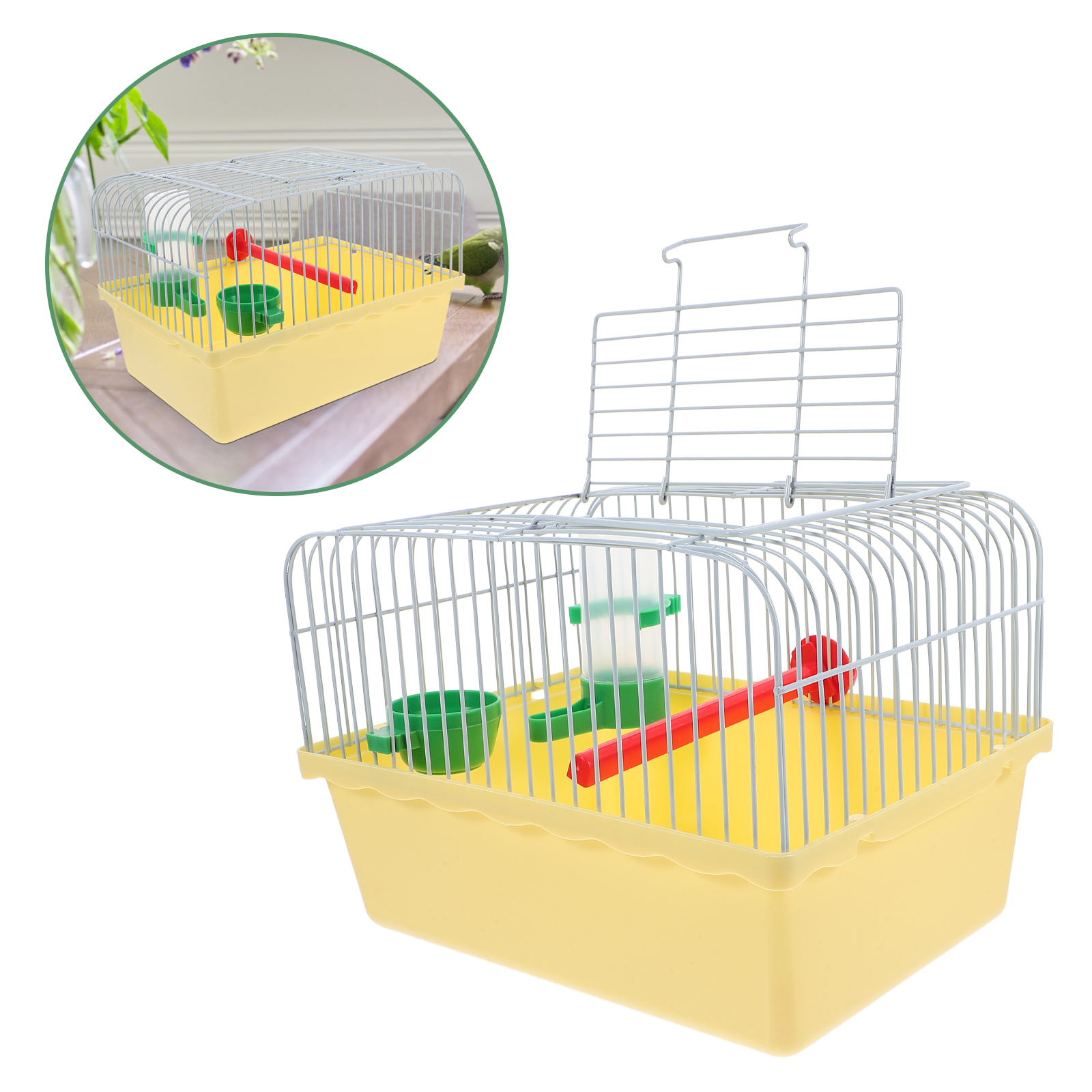 Spacious Bird Carrier for Travel Portable Bird Travel Cage with Perch Food Box Waterer Parrot Outing Carrying Cage Lightweight