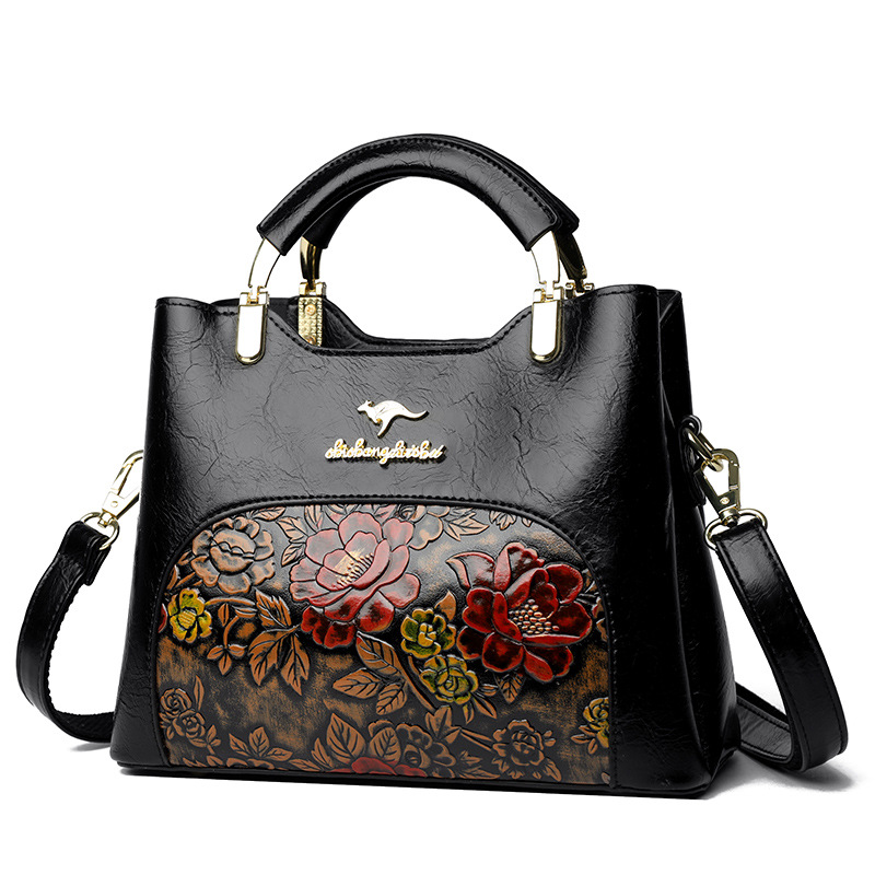 2025 new Retro Chinese style p emed handbag women's new high-end large-capacity shoulder messenger bag
