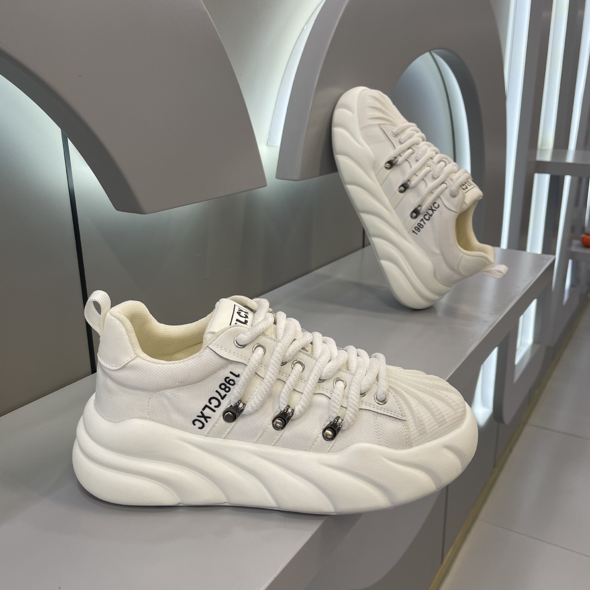 Ddmybear Fashionable Versatile Thick Soled Sports And Leisure Dad With Increased Height, Breathable Shell Head Trendy Men's Shoes Chinese Brand S