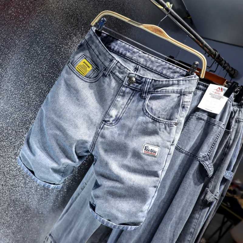 Men denim shorts casual and versatile denim capris denim shorts trendy and handsome nostalgic beach pants summer styleX240914