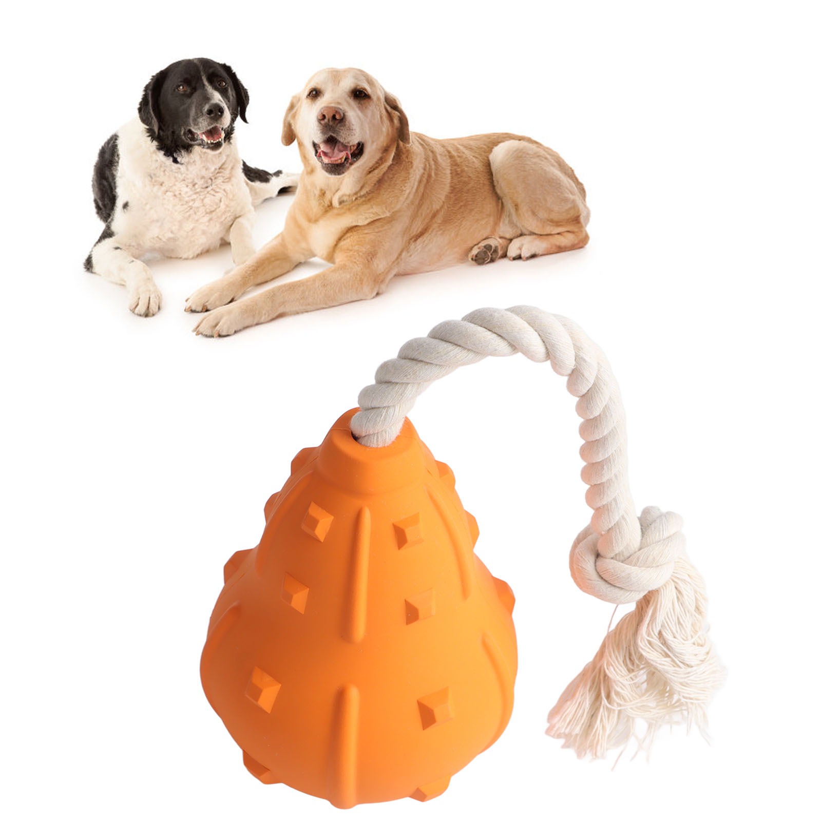 Pumpkin Pet Chewing Toy Rubber Pet Biting Toy Durable Multifunctional Interactive Teething Toy For Dogs Cats