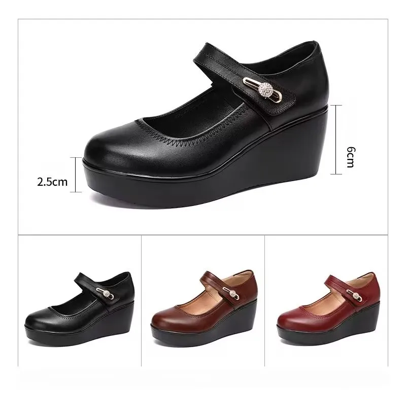 6cm Small Size 32-43 Med Block Heels Shoes Platform Pumps 2024 Fall Bright Leather Tassel Loafers Women for Office Mom Daily
