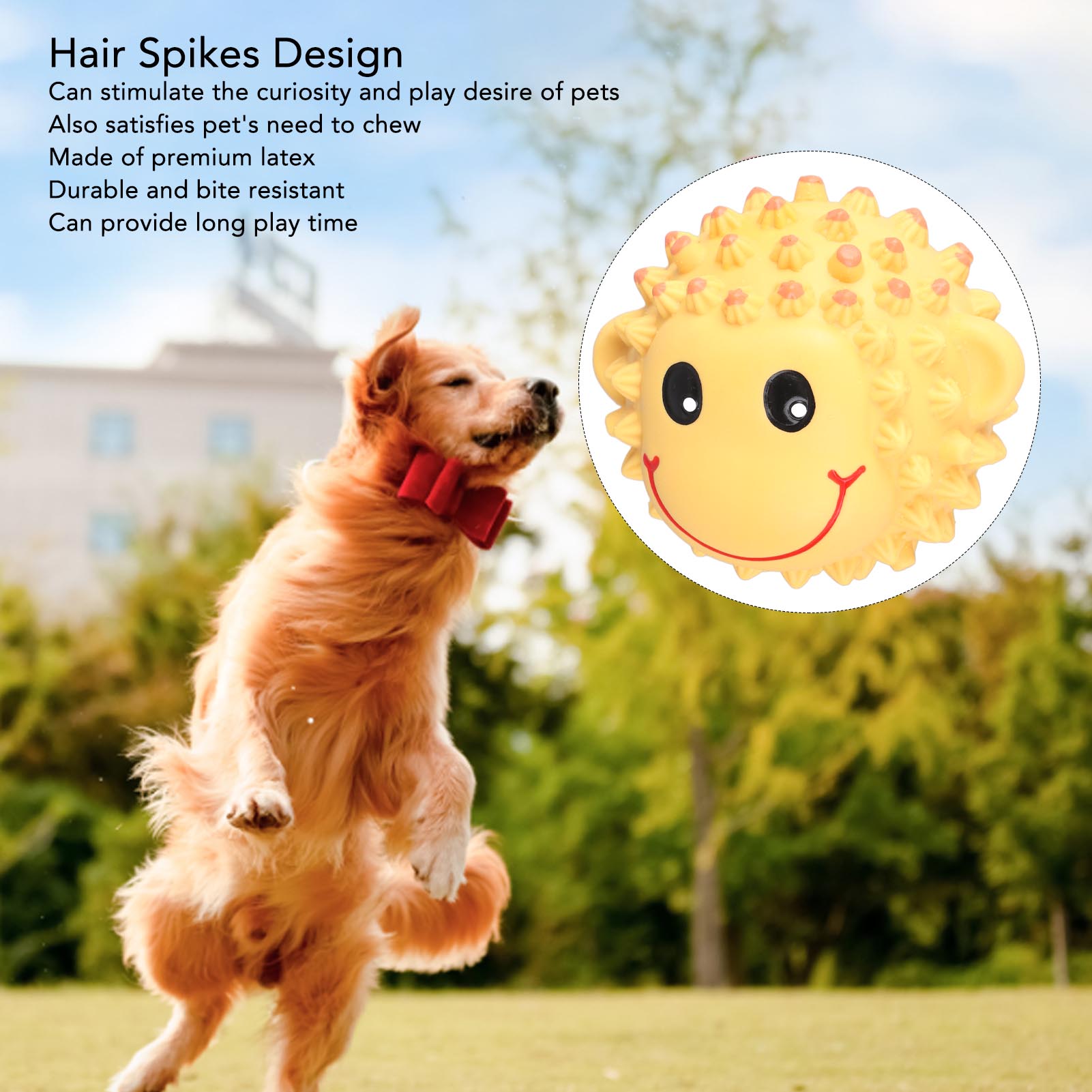 Pet Chewing Stab Ball Safe Latex Pet Biting Stab Ball Toy Medium Interactive Training Ball For Dogs Cats