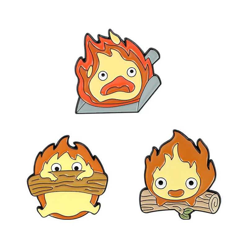 Animated character flame Enamel Pin Anime Cute Lapel Pins Brooch bags Jeans Badges Brooches for Clothing Badges decorationX240914