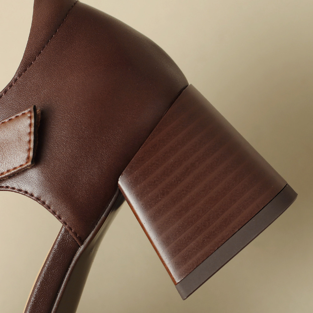 Women's Genuine Leather T-Strap Sandals Plus Size 34-42 | Casual Pumps