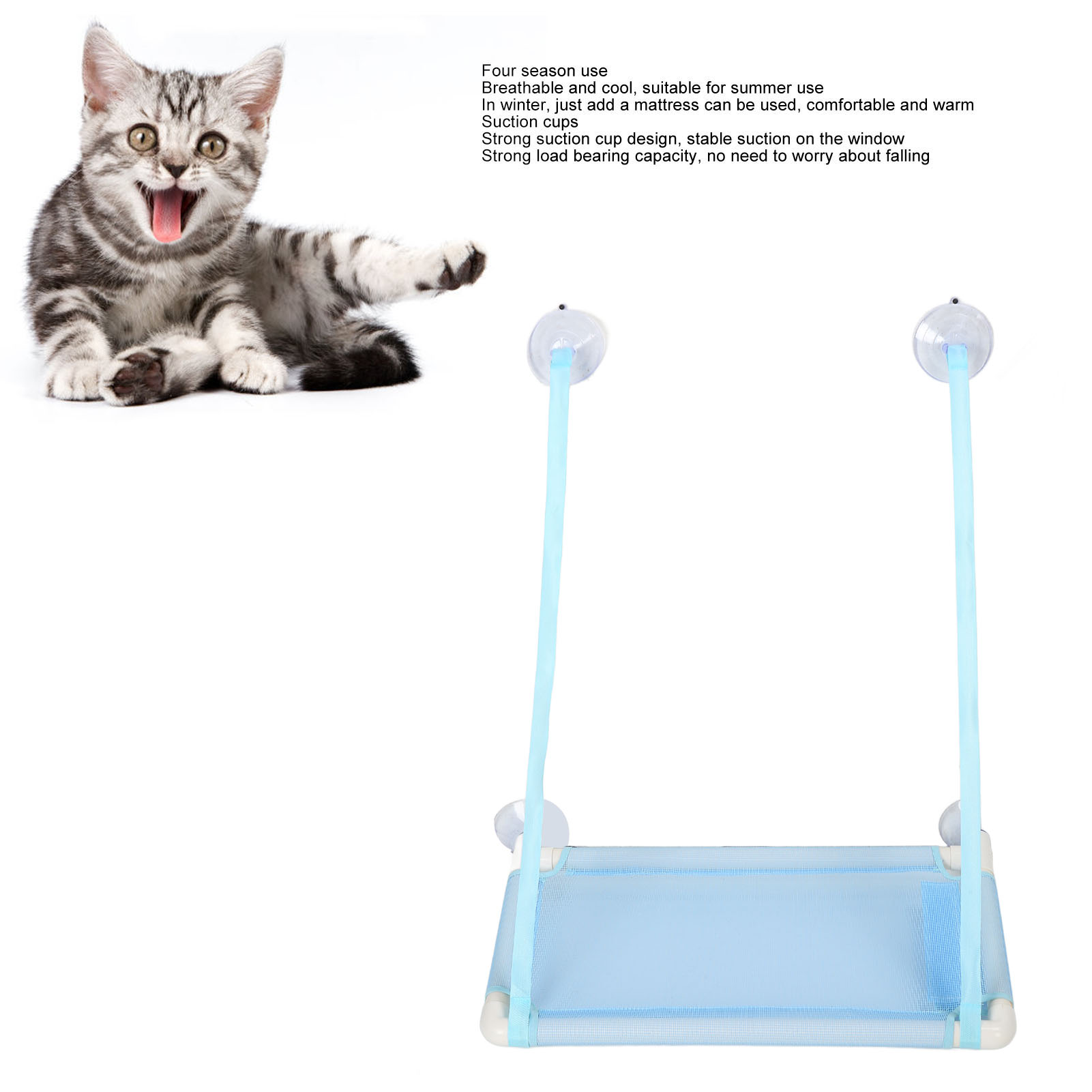 Cat Window Hammock With Suction Cups Space Saving Washable Window Mounted Cat Seat Bed For All Around Sunbath