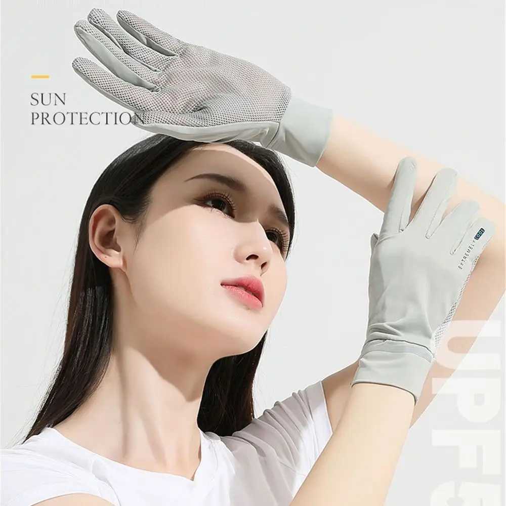Cycling Driving Running Summer Thin Sun Protection Gloves Mittens Ice Silk Gloves Anti-UV Gloves Y240914