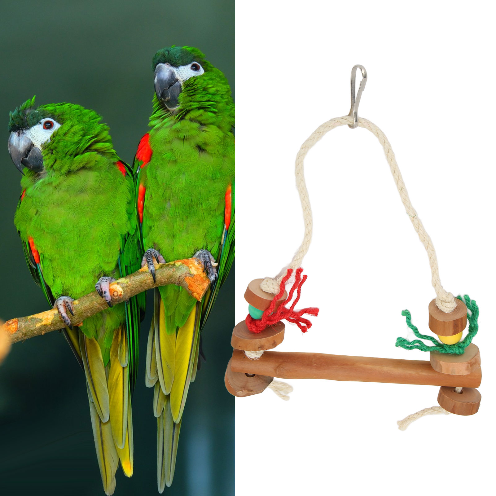 Bird Rope Swing Toy Parrot Hanging Toy Safe Multifunctional Bird Toy For Chewing Biting Climbing