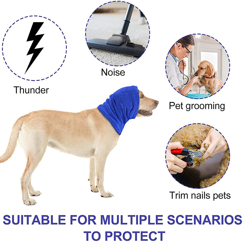 Snoods for Dogs Pet Dog Ear Cover No Flap Wrap Dog Sound Proof Ear Muffs for Dogs Barking and Bathing Warm Winter Dog Ear Scarf