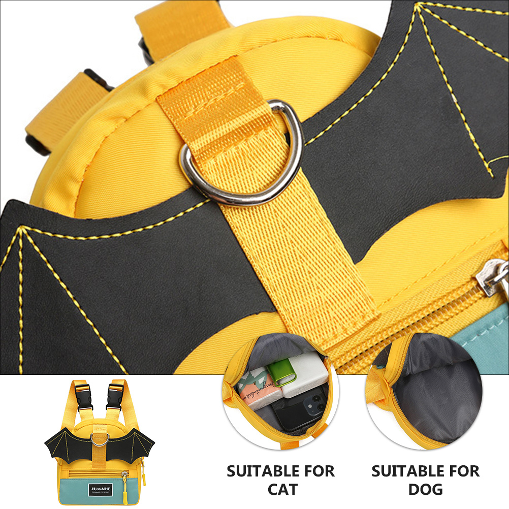 Dog Backpack Pet Supplies Harness Saddle Bag Self Carrier Green Outdoor Cats Dogs Travel