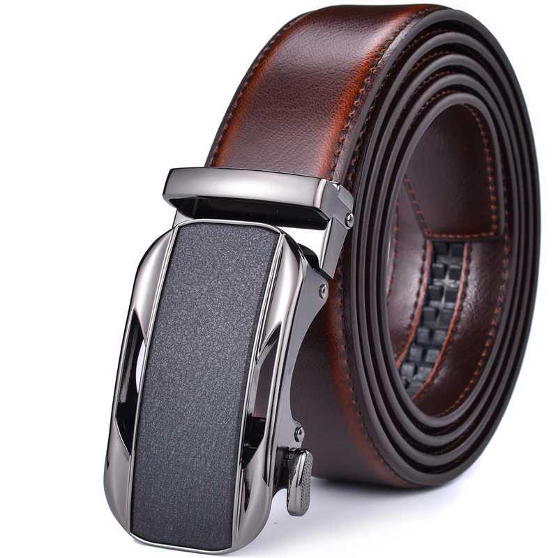 Ratchet Dress Genuine Leather Belts for Men with Automatic BuckleX240914
