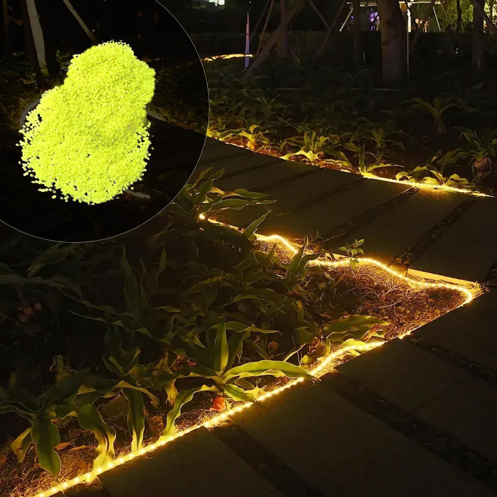 2000Pcs Glow Rocks Colourful Shiny Multi-scenario 3-5mm Fluorescent Gravel Luminous Stones for Decor DIY Potted Plant Fish Tank