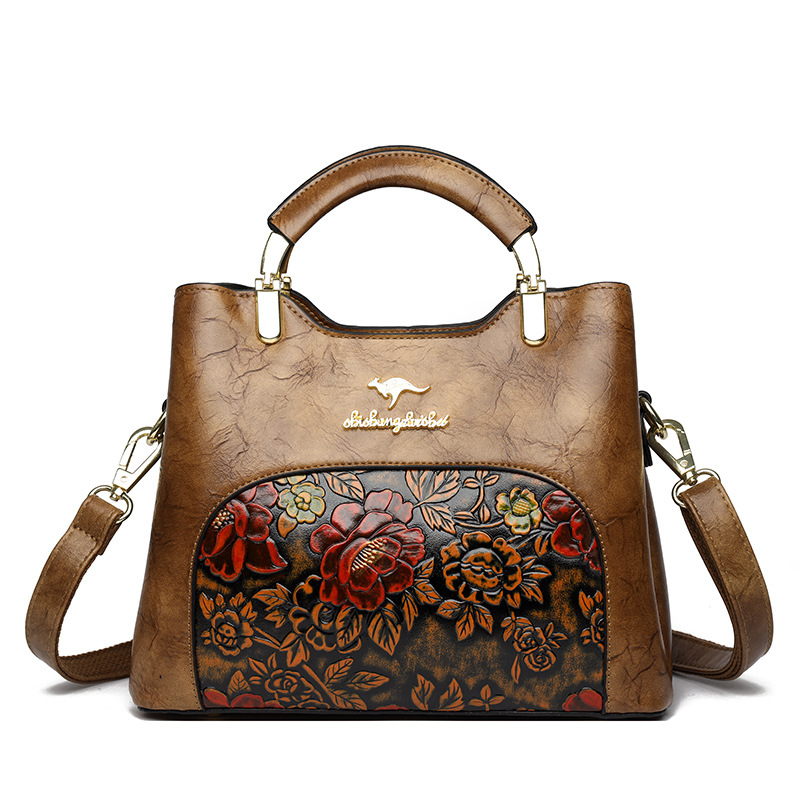 2025 new Retro Chinese style p emed handbag women's new high-end large-capacity shoulder messenger bag
