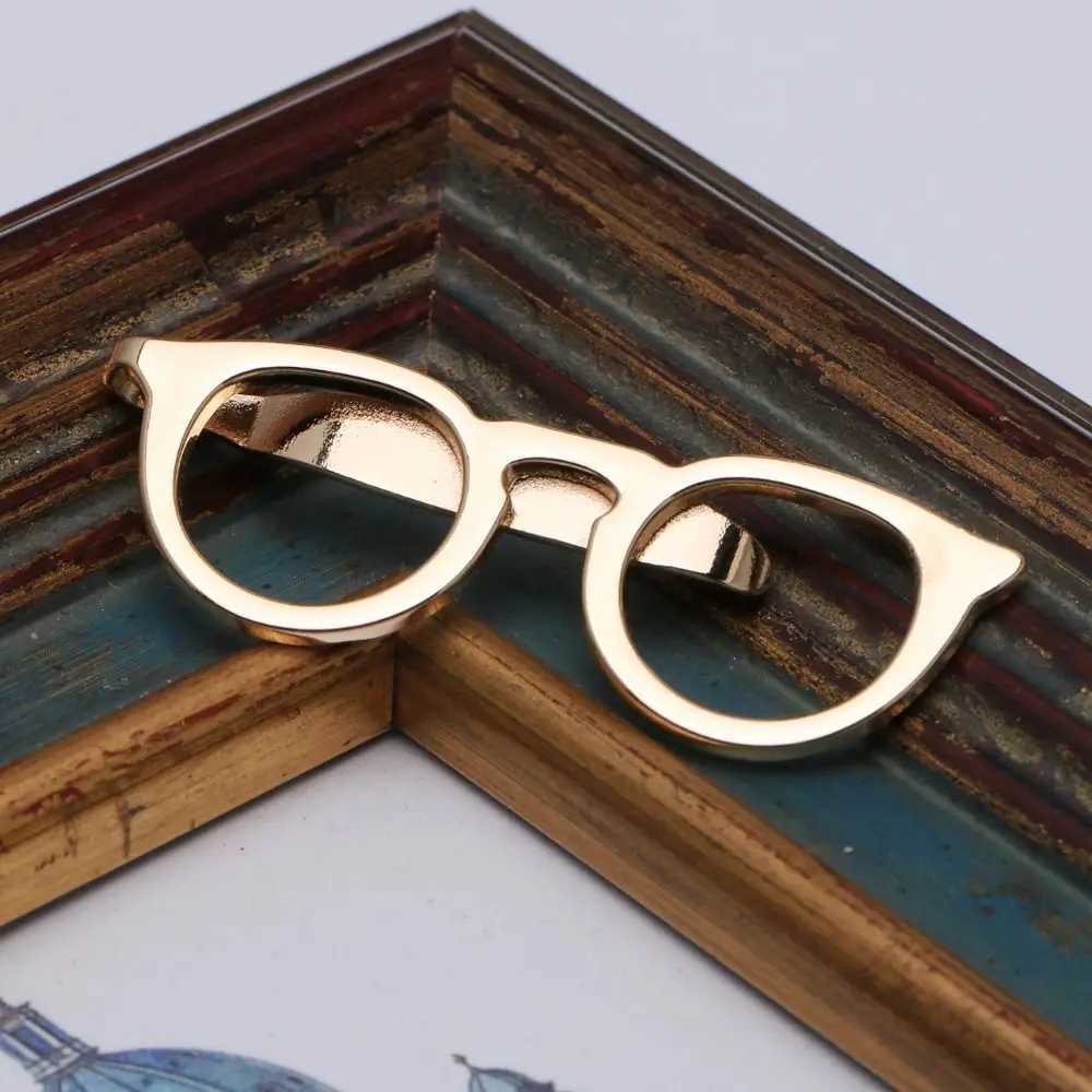 Fashion Jewelry Tie Pin Wedding Gift Glasses Shape Clasp Clip Metal Tie Clips Men Necktie Buckle Necktie Bar ClaspX240914