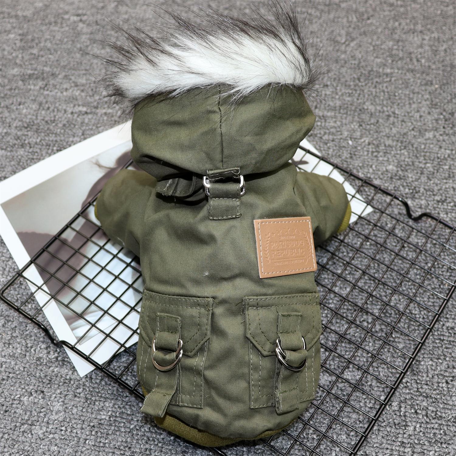 Dog Pet Winter Thickened Hiking Coat With Hooded Coat Soft And Comfortable Dog Coat Jacket Outdoor Sports Pet Clothing