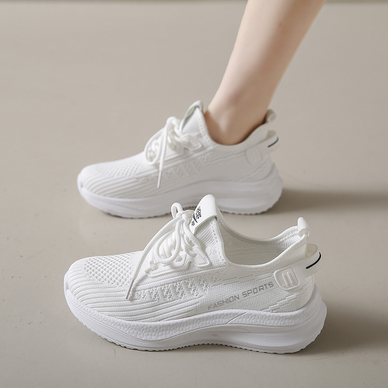 Spring Green Mesh Breathable Sneakers Sports Air Cushion Lace-up Flat Casual Shoes Women Outdoors Fashion Slip on Walking Shoes