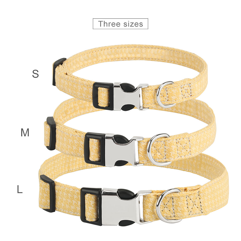 Fashion Plaid Dog Collars, Comfortable and Breathable Adjustable Pet Collars Three Sizes for Large, Medium Dogs Puppy and Cats