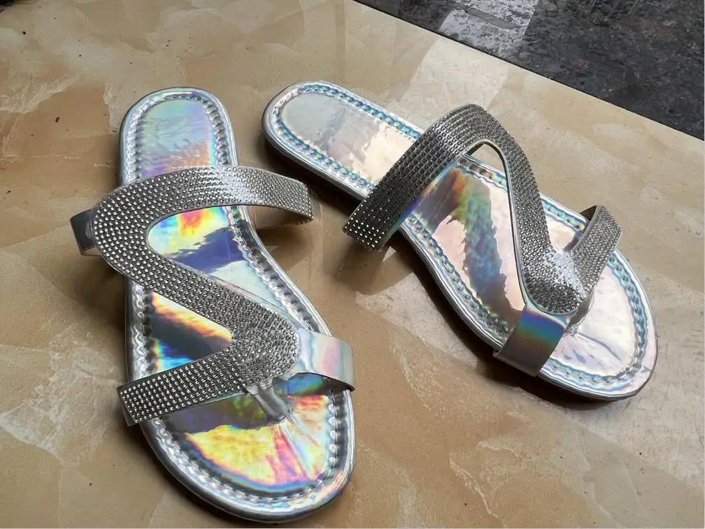Women Summer Flat Bg Slippers Transparent Soft Jelly Shoes Female Flip ps New Sandals Outdoor Beach Ladies Slides Plus Size 3711