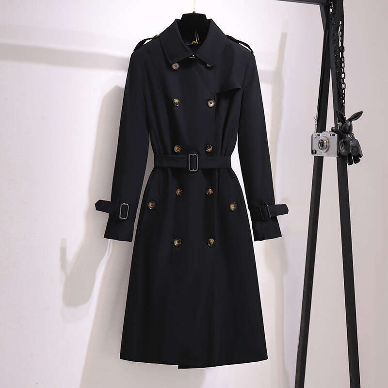 150Kg Plus Size Bust 152Cm Women's Spring Autumn Loose Solid Slim Casual Long Lapel Waist Trench Coat 5Xl 6Xl 7Xl 8Xl 9Xl