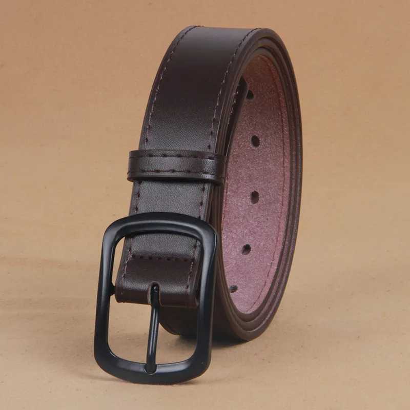 Retro and minimalist Ins style jeans with personalized trend fashionable metal needle buckle mens belt casual business brandX240914