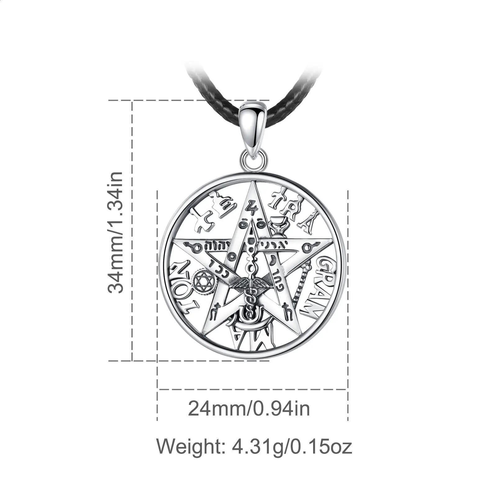 Eudora 925 sterling silver square shaped amulet necklace Gothic pendant mens retro personalized jewelry gift 240912