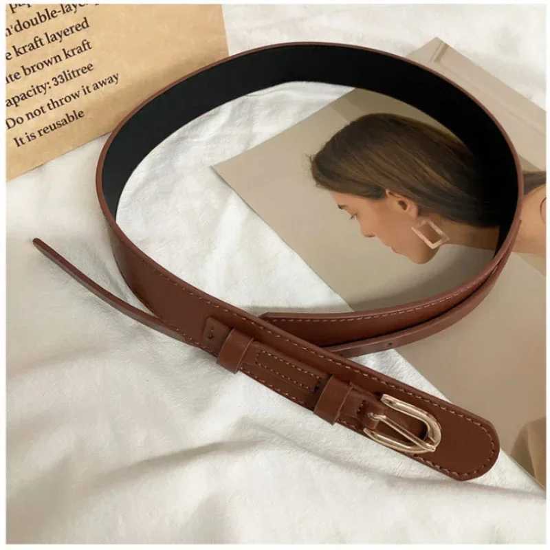 Creative Belts for Woman Winter Coat Waist Belts Solid Color PU Decorative Belts Woman Wind Coat AccessoriesX240914