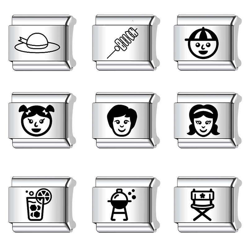 New Women's Gift Stationery book pen Bead Italian Charms Links Bangle Beads Fit 9mm Stainless Steel Bracelet Making DIY For Women Fashion Jewelry