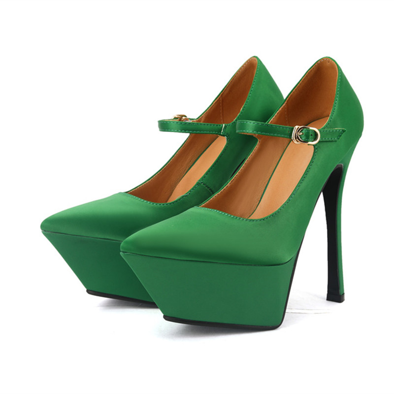 Brand Top Quality Sexy 15cm High Heels Black Red Dress Party Wedding Women's Shoes Designer 34-43 Large Runway Bridal Shoes