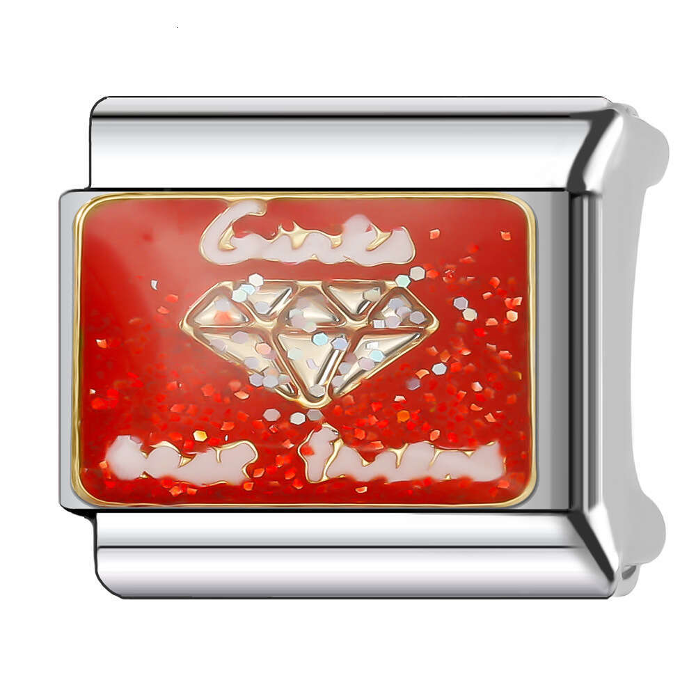 New Women's Gift red pepper Bead Italian Charms Links Bangle Beads Fit 9mm Stainless Steel Bracelet Making DIY For Women Fashion Jewelry