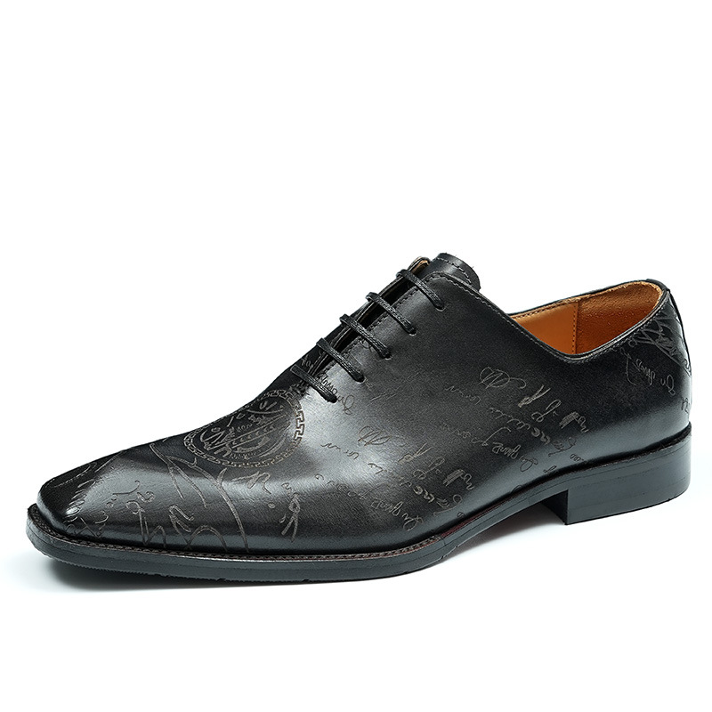 Top Quality Mens Wedding Dress Shoes Genuine Leather Oxford Men's Leather Shoes Lace Up Business Formal Shoes For Men
