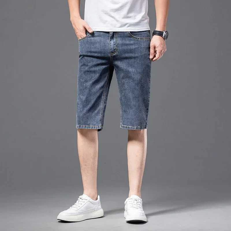 Summer Mens Short Jeans Thin Smoke Gray Classic Style Fashionable Casual Stretch Fabrics Slim Fit Denim Shorts MaleX240914