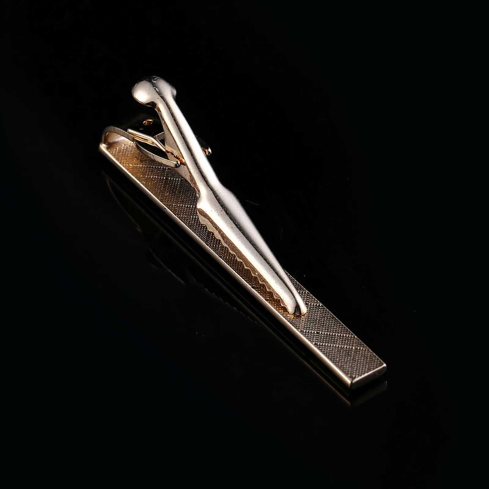 High Quality Double-Color Copper Mens Tie Clip Business French Style Shirt Gold Pin Father Jewelry Gifts AccessoriesX240914