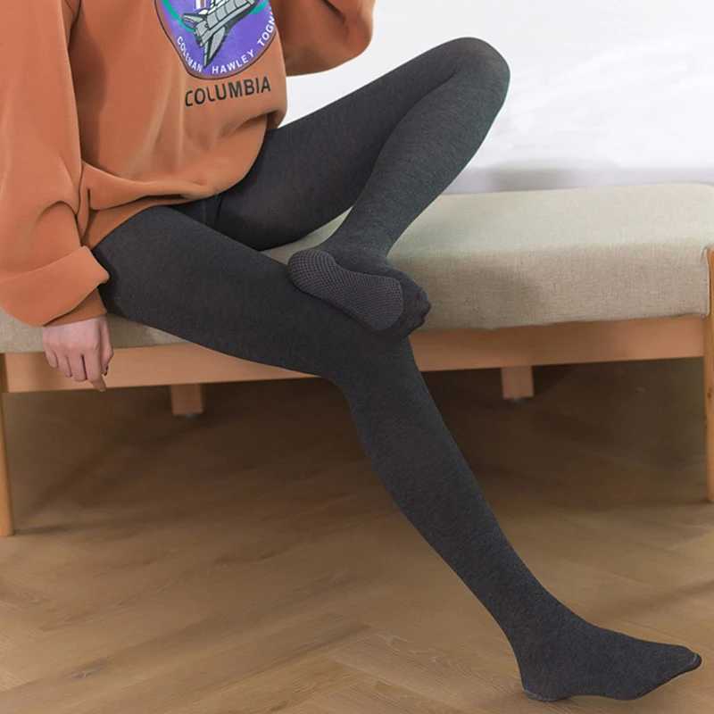 1 pair Autumn Winter High Waist Warm Leggings for Women Casual Thermal Half Foot Full Foot Wool Pants Black Light Gray Deep GrayX240914