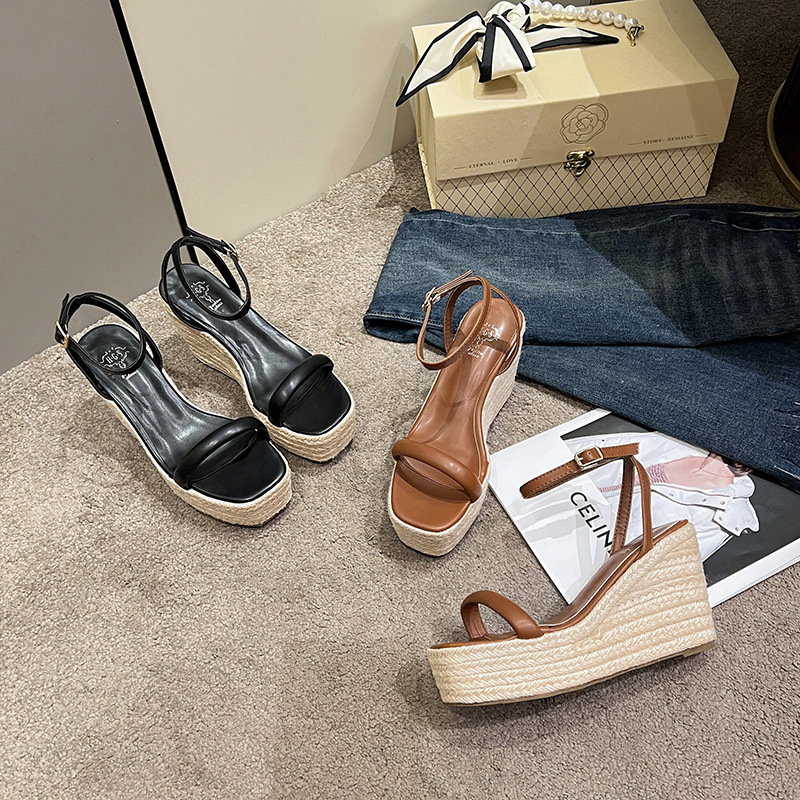 Ladies Sandals Summer Women's Shoes Wedge Heel Sandals Bunch Casual Sandals Ladies Sandals for Women Platform Sandals High Heels