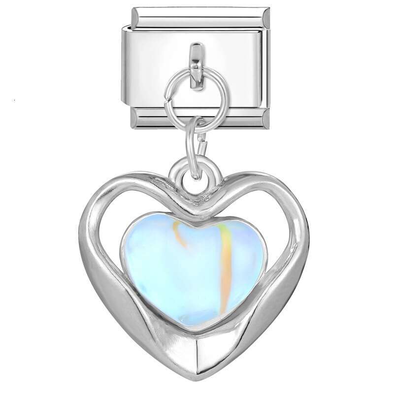 New Women's Gift Beautiful butterfly sweet heart Pendant Italian Charms Links Bangle Beads Fit 9mm Stainless Steel Bracelet Making DIY For Women 