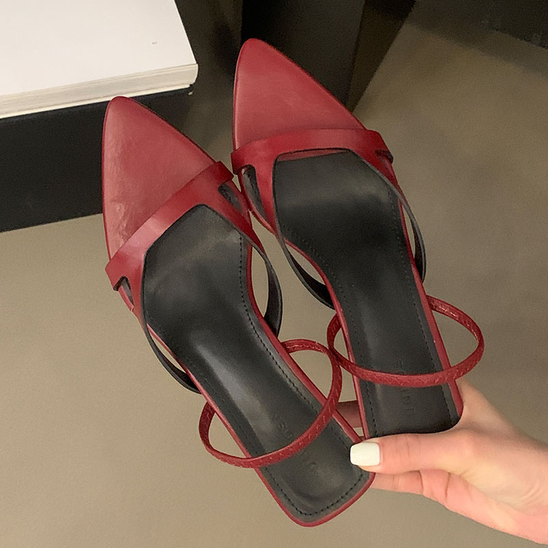 2025 new New Footwear Designer Women Pumps Female Shallow Sgbac Fashion Pointed Toe Ladies Wedges Shoes Sandals d022