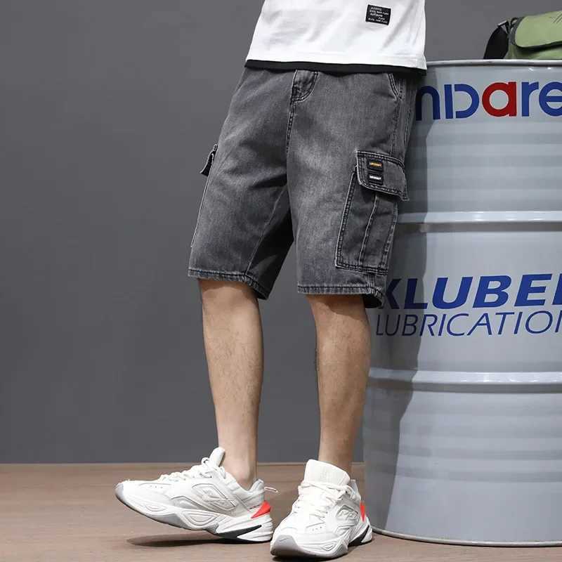 Summer Thin 2024 Denim Shorts Mens Workwear Short Pants Trend Loose Outer Wear Trousers Breeches Cowboy Teenagers Cargo JeansX240914
