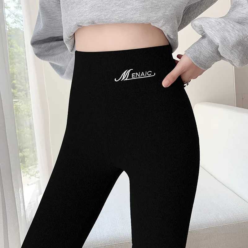 Winter Women Warm Thicken Lambwool Leggings Fleece Lined Thermal Ankle-Length Sexy Hight Waist Skinny Fitness PantsX240914