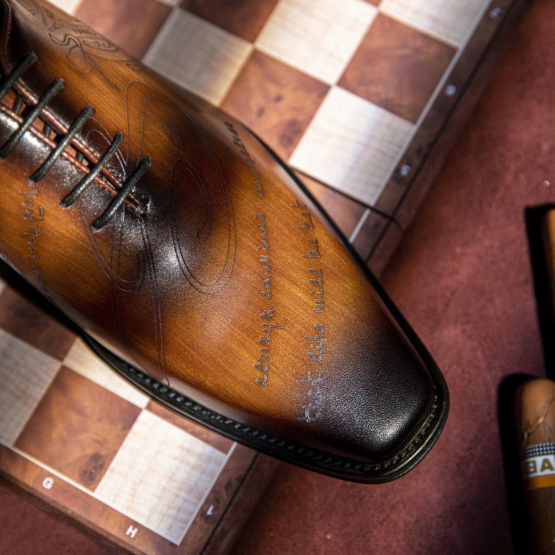 Luxury Handmade Real Leather Casual Oxford Men Dress Shoes Pointed Toe Genuine Leather Lace-up Wedding Shoes Black Brown
