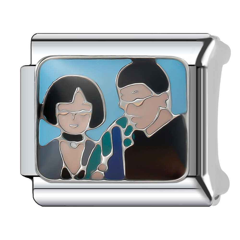 New Women's Gift love Bead Italian Charms Links Bangle Beads Fit 9mm Stainless Steel Bracelet Making DIY For Women Fashion Jewelry