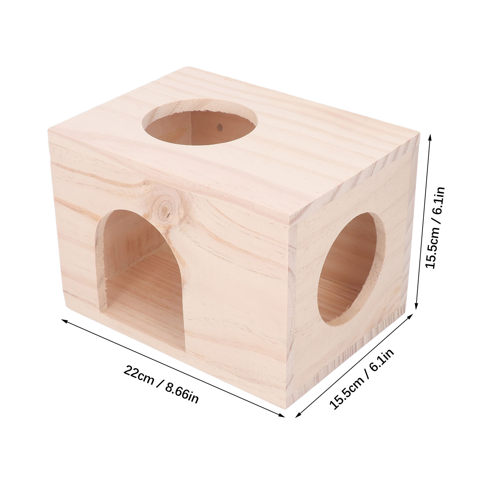 Small Animal Hideout House for Guinea Pigs, Tiny Wood House, Bite Resistance, Ventilated Eco Friendly