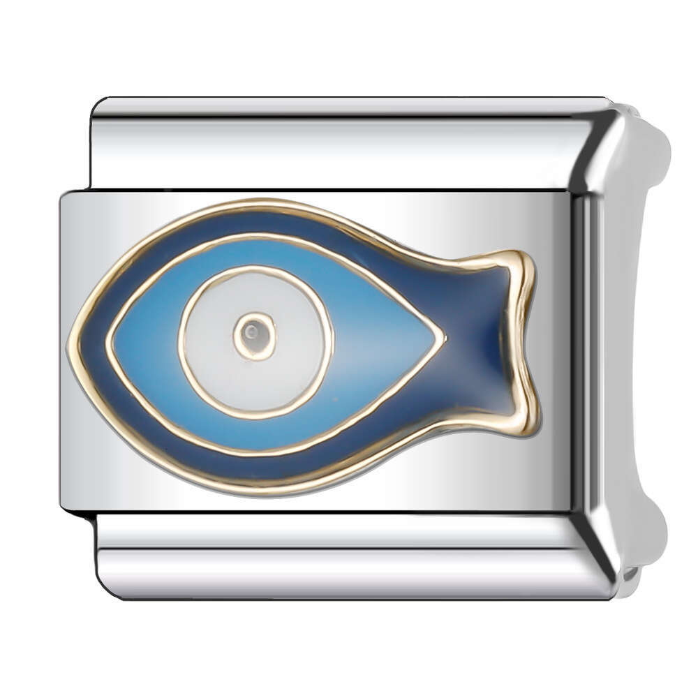 New Women's Gift blue butterfly Bead Italian Charms Links Bangle Beads Fit 9mm Stainless Steel Bracelet Making DIY For Women Fashion Jewelry