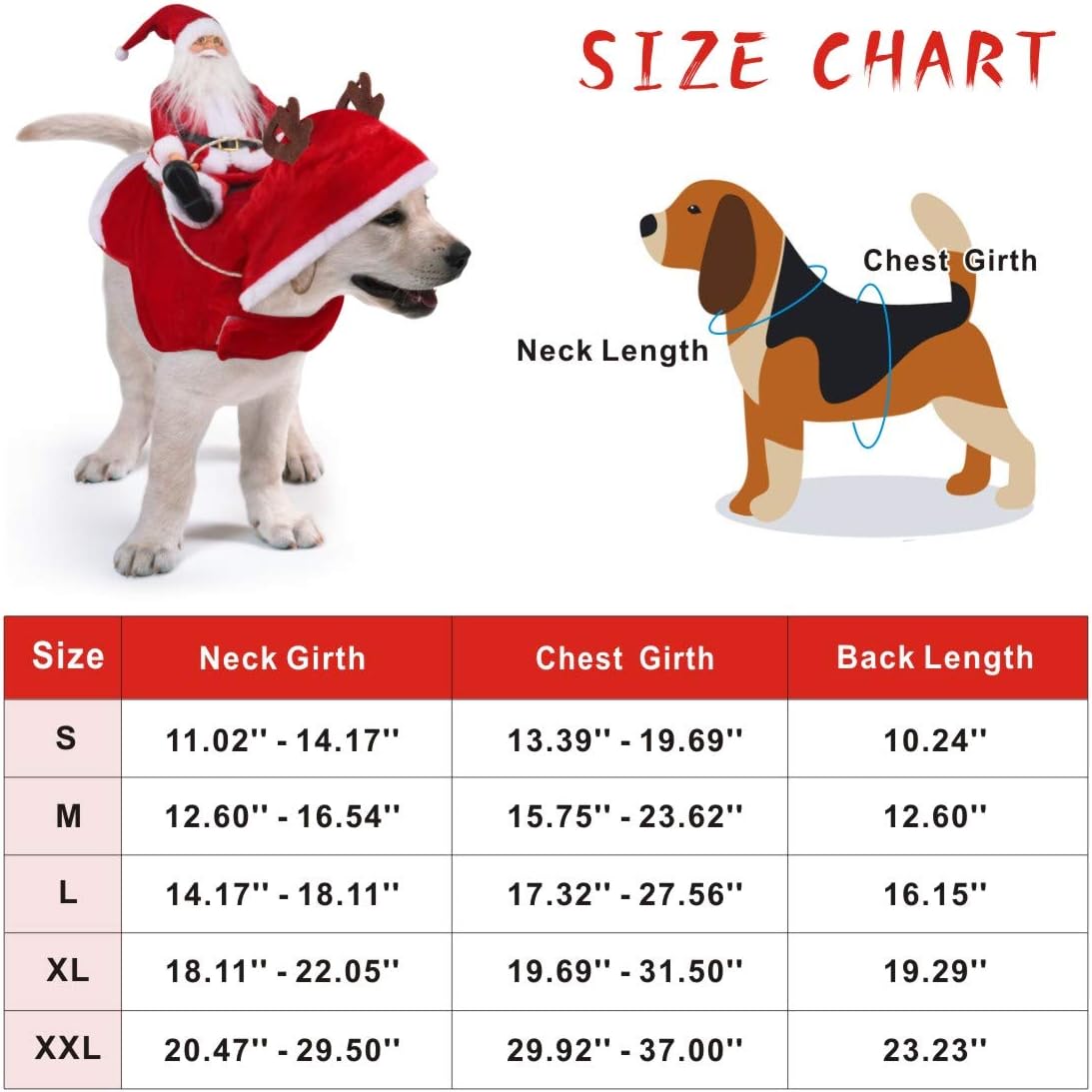 Idepet Funny Cat Costume Dogs Winter Hoodie Coat Clothes for Christmas Halloween Party,The Riding Horse Santa Claus Pet Dog Apparel Accessories
